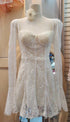 Vintage Deep Neckline Body-con Flare Mini Dress
